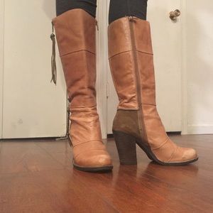 Kelsi Dagger leather and suede boots, size 9.